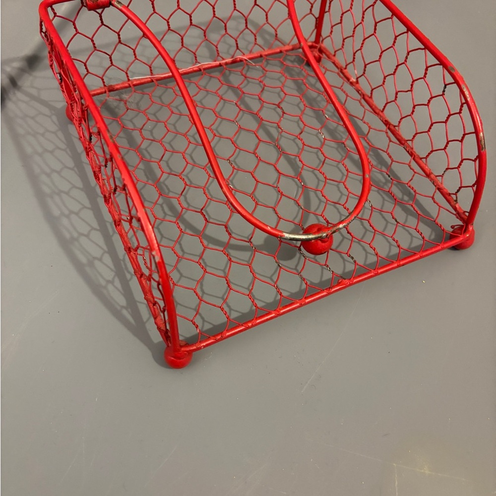 Vintage Red Wire Mesh Napkin Holder